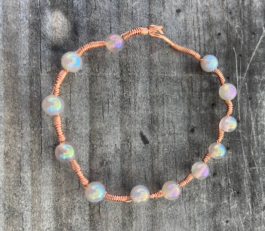 Agate Copper Wire-wrapped Bracelet