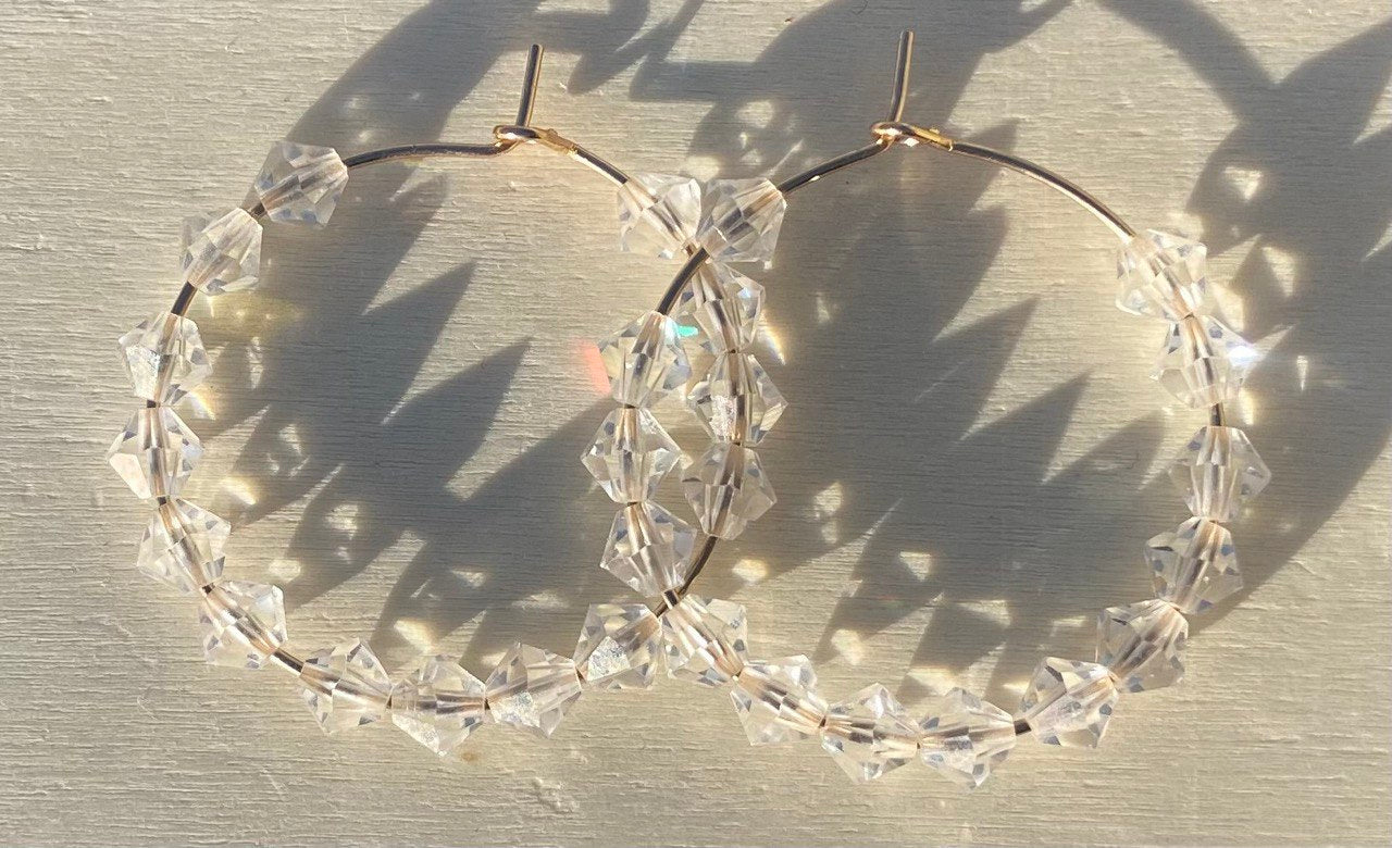 Pure Austrian Crystal Hoop Earrings