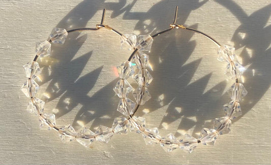 Pure Austrian Crystal Hoop Earrings