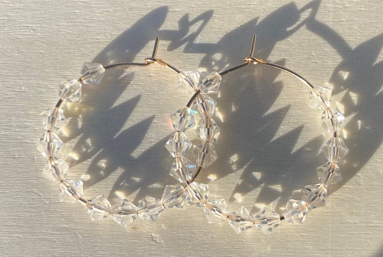 Pure Austrian Crystal Hoop Earrings